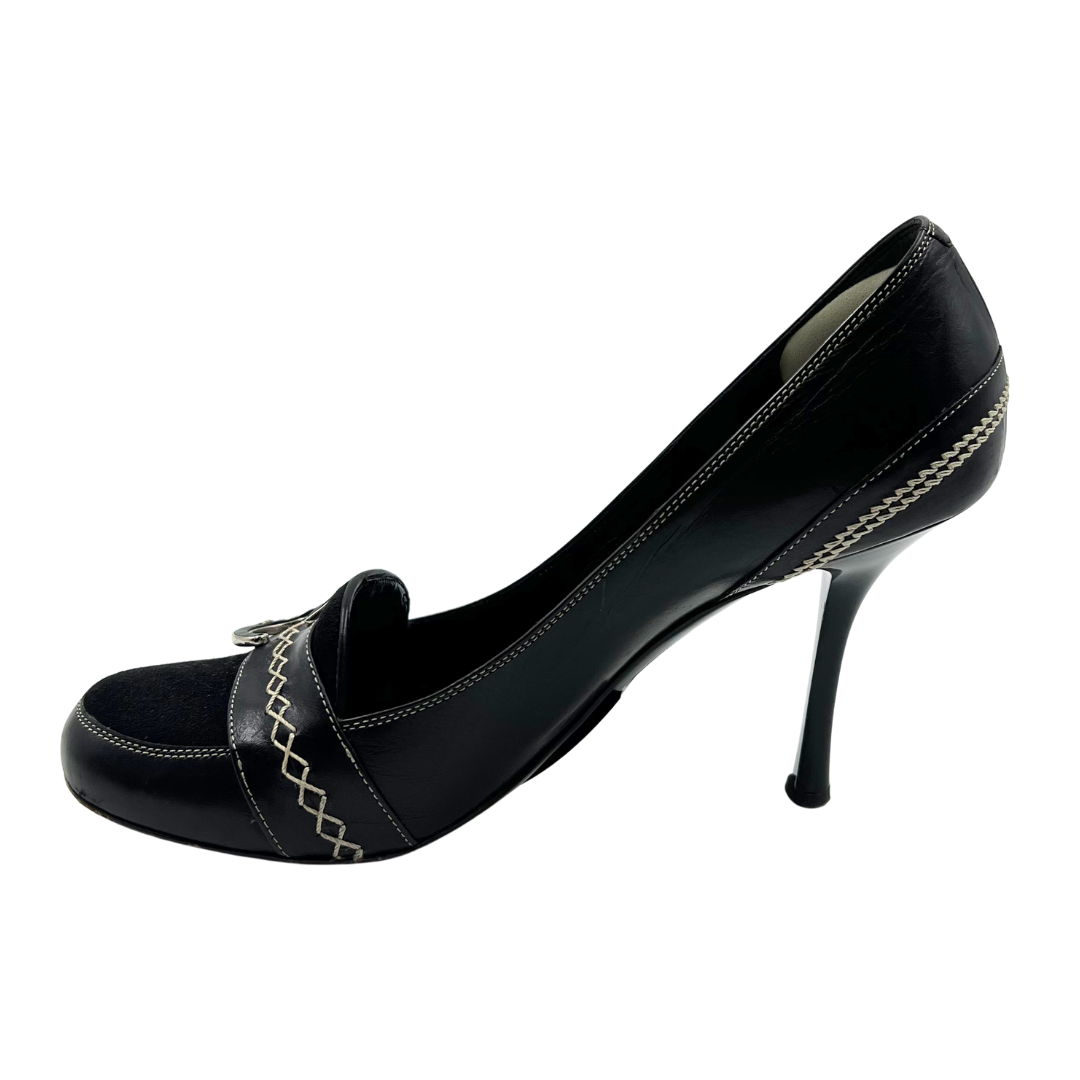 Christian Dior 5 36 Black/Cream Leather Pumps