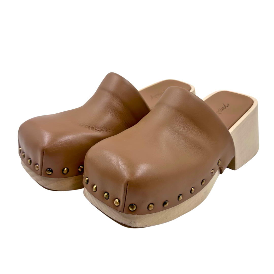 Marsell 7.5 37.5 Tan Leather Clogs