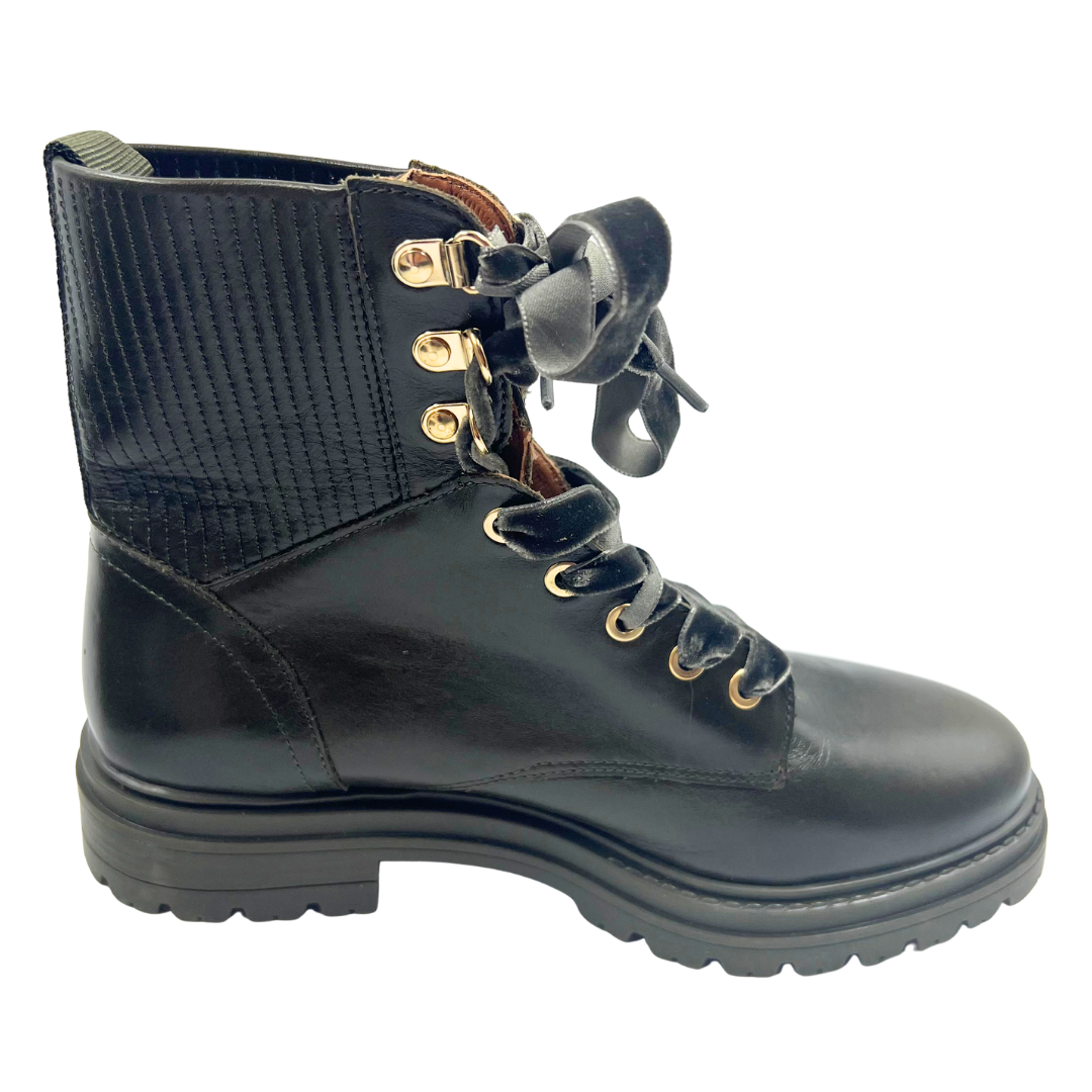 Sezane 40 Olive Combat Boots