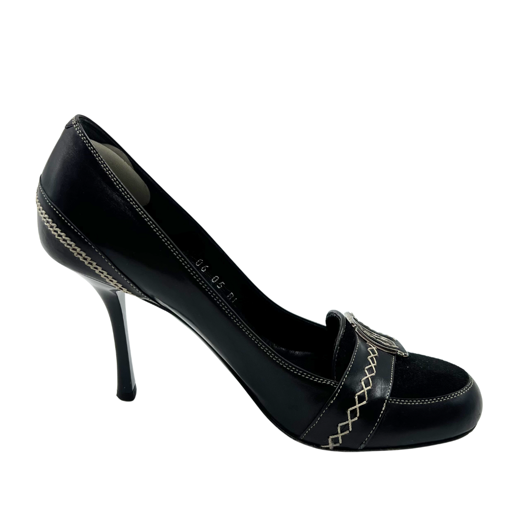 Christian Dior 5 36 Black/Cream Leather Pumps