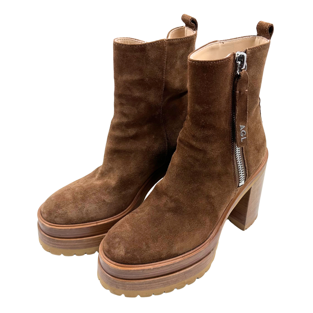 AGL 8 38 Brown Leather/Suede Boots