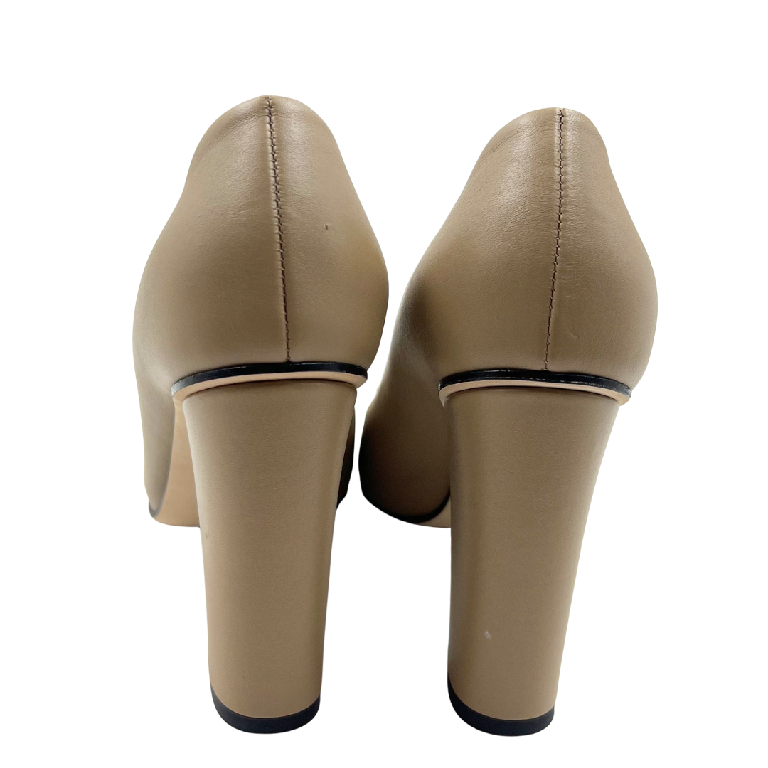 Gucci 8 38.5 Tan Leather Pumps