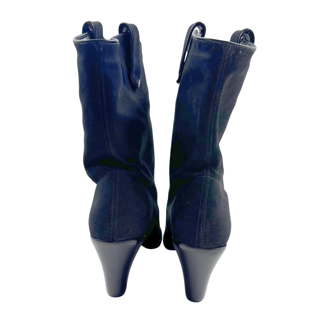 Schutz 8.5 Black Faux Leather Booties