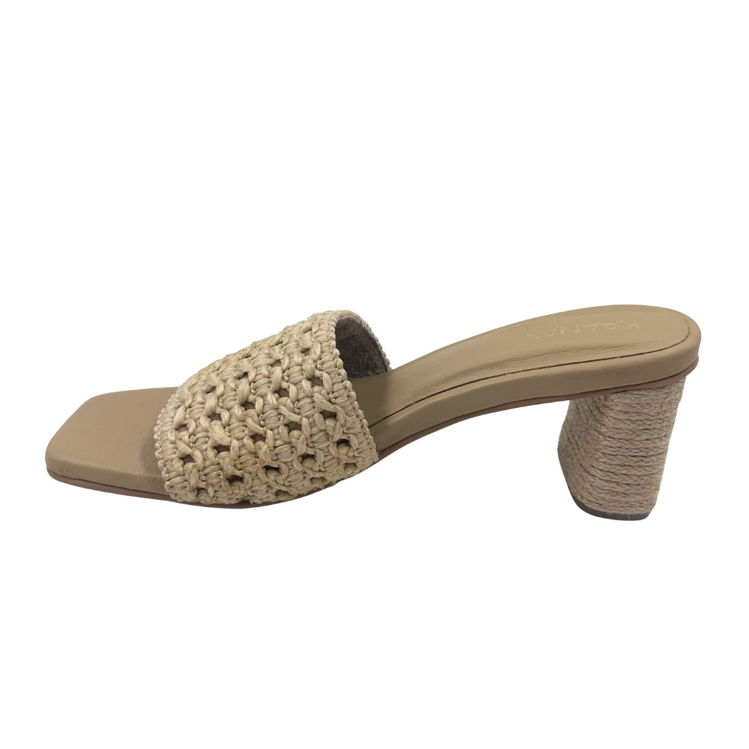 Kaanas 9 Tan Raffia Heels