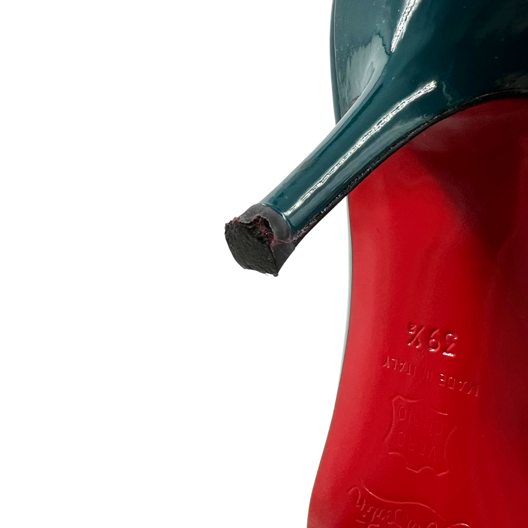 Christian Louboutin 8.5 39.5 Teal Leather Pumps