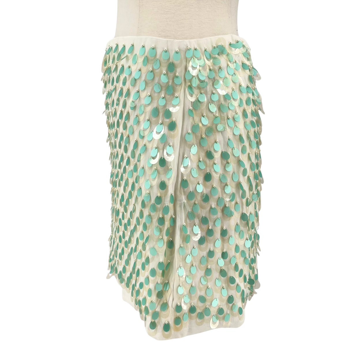 J Crew Collection Cream/Green Mini Skirt