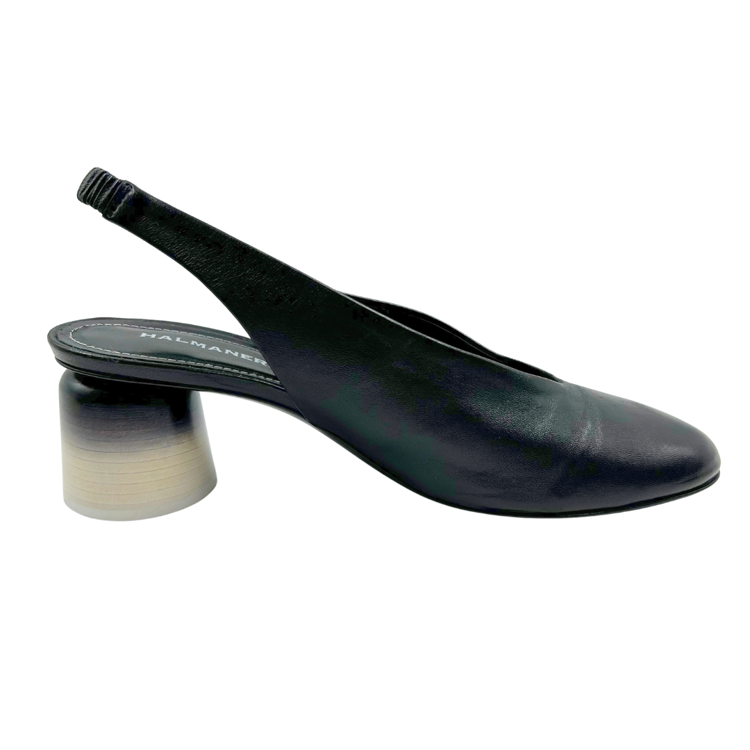 Halmanera 10 40 Black/White Leather Heels