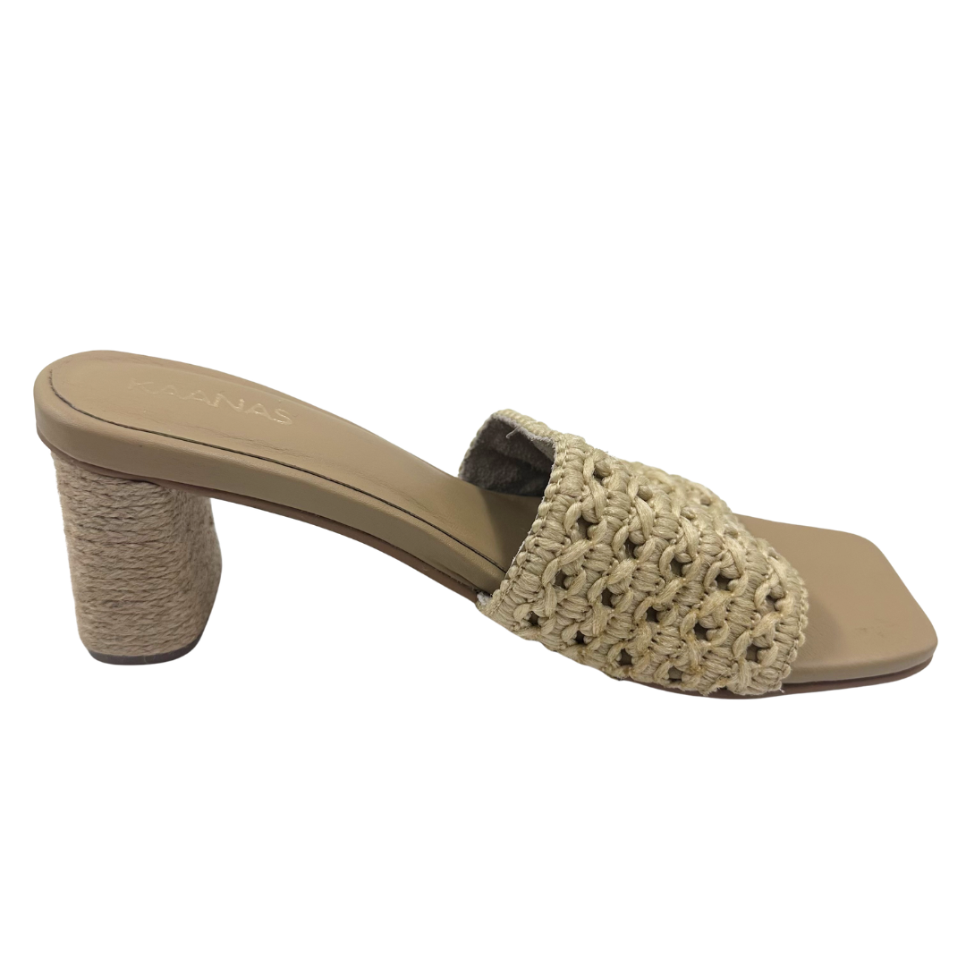 Kaanas 9 Tan Raffia Heels