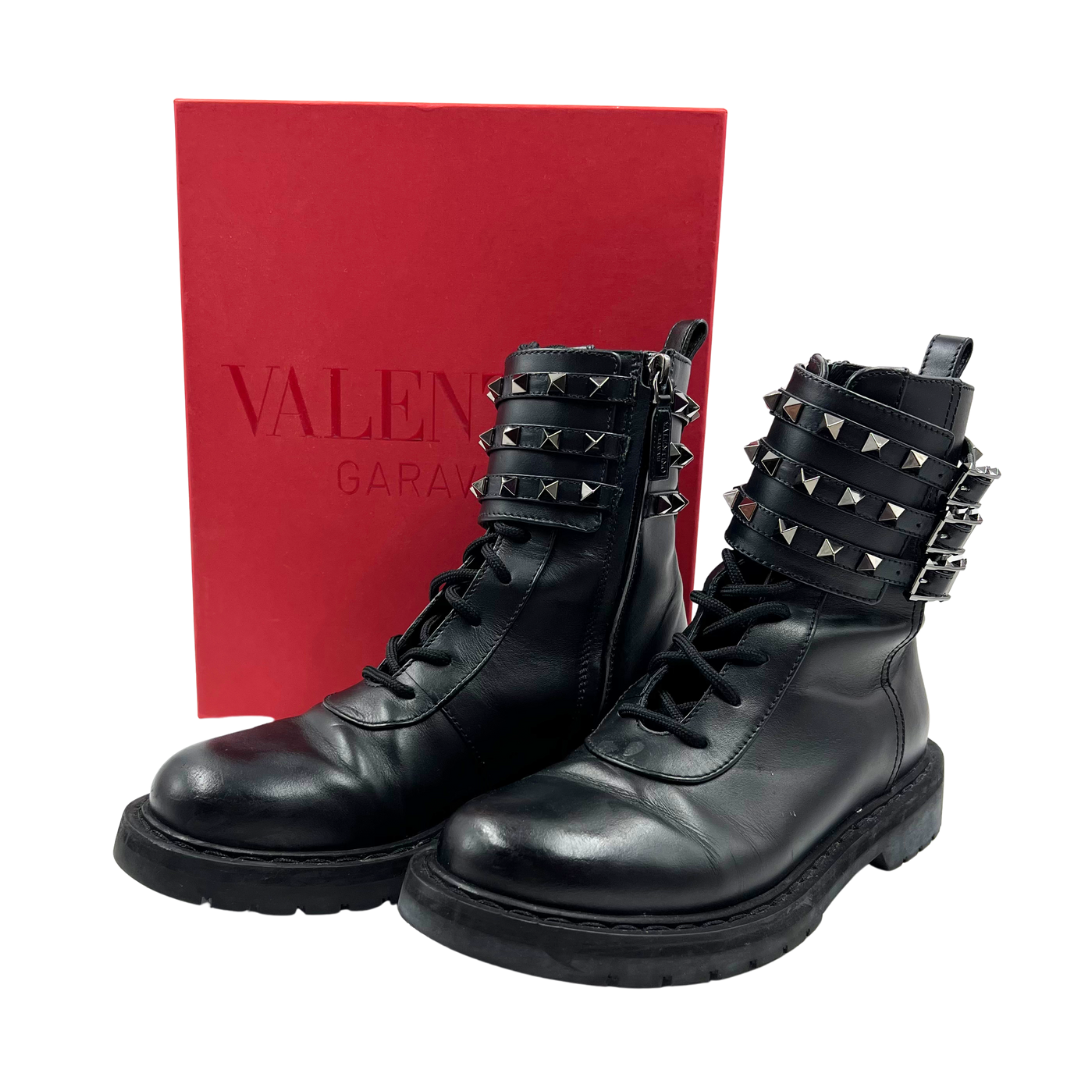 Valentino Garavani 7.5 37.5 Rockstud Moto Boot