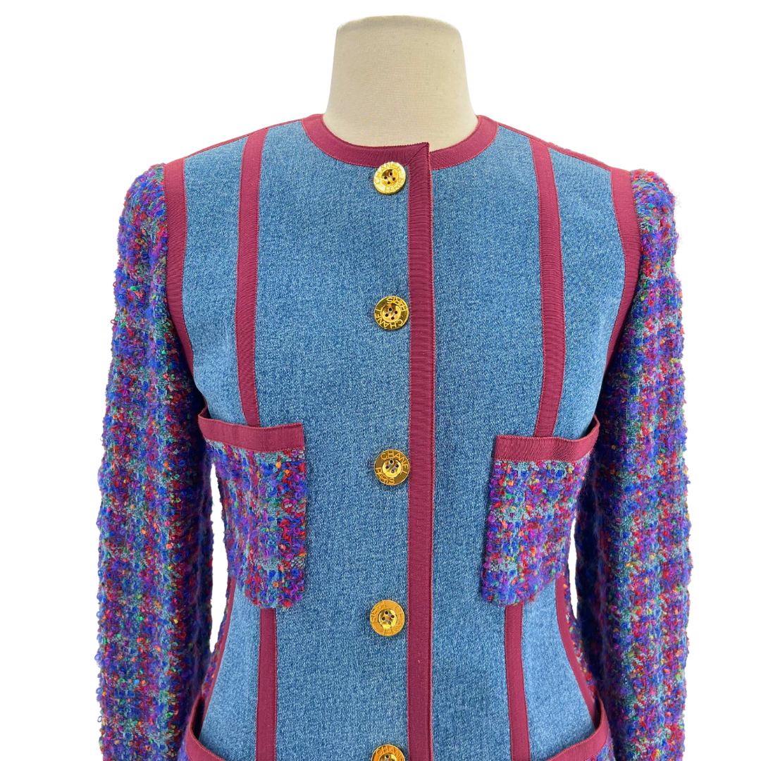 Chanel Blue/Burgundy Suit