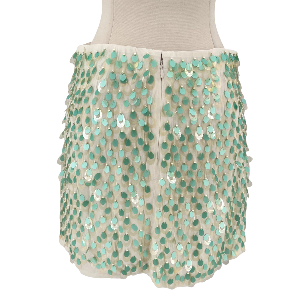 J Crew Collection Cream/Green Mini Skirt