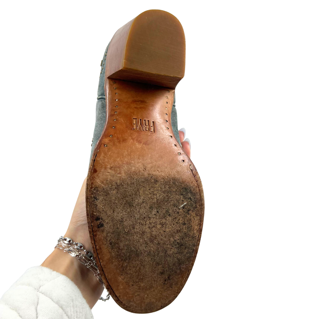 Frye 7 Blue Suede Booties