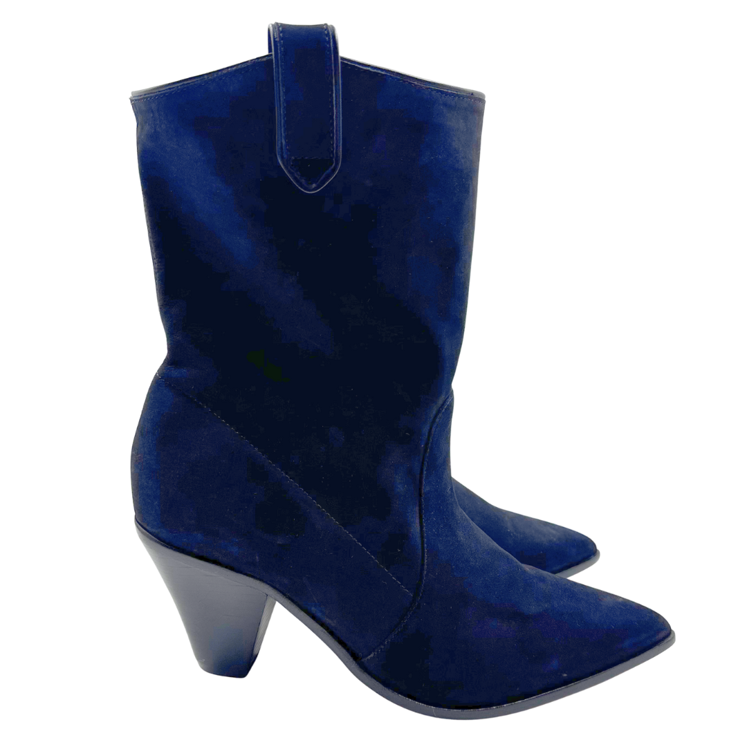 Schutz 8.5 Black Faux Leather Booties