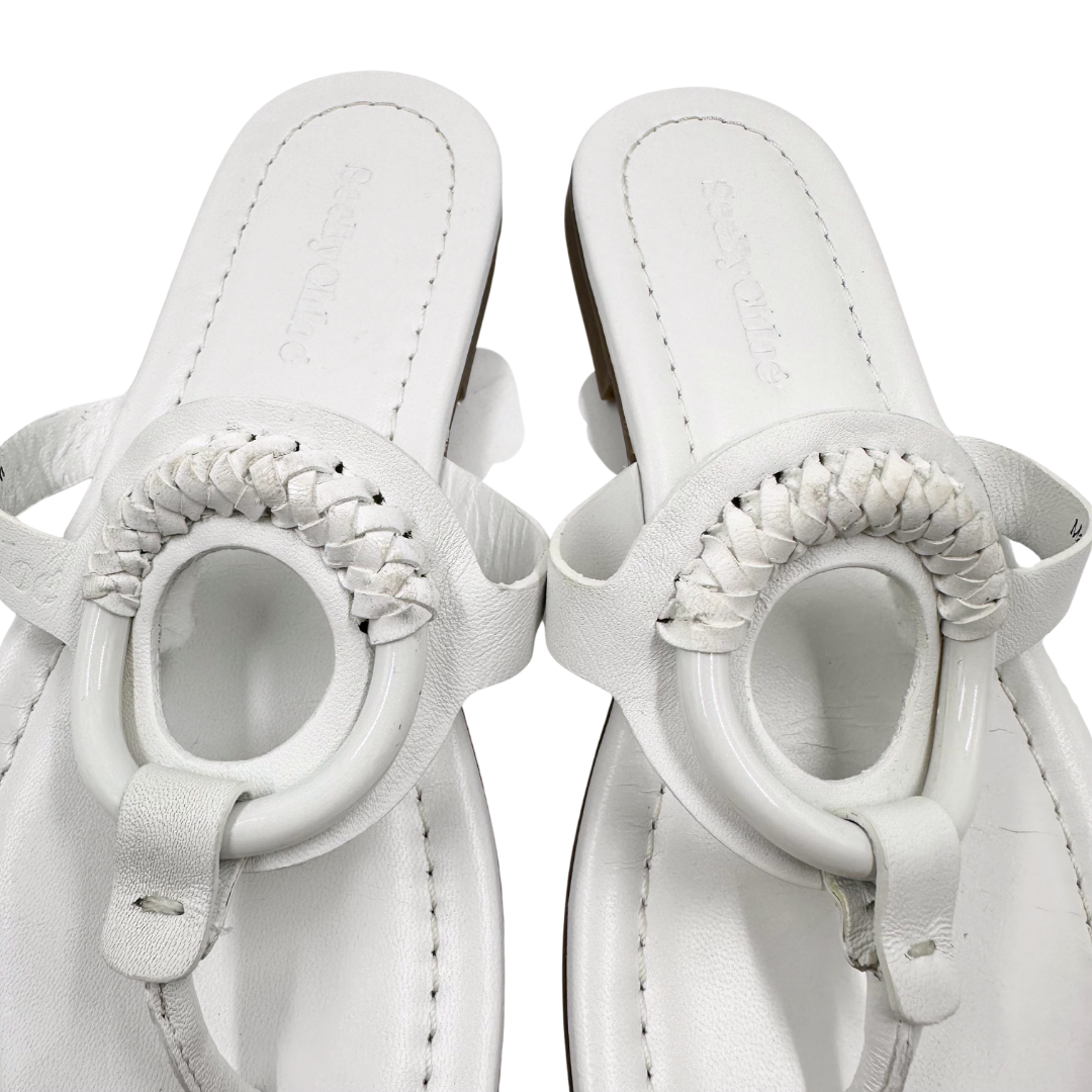 See By Chloe 8 White Flip Flop