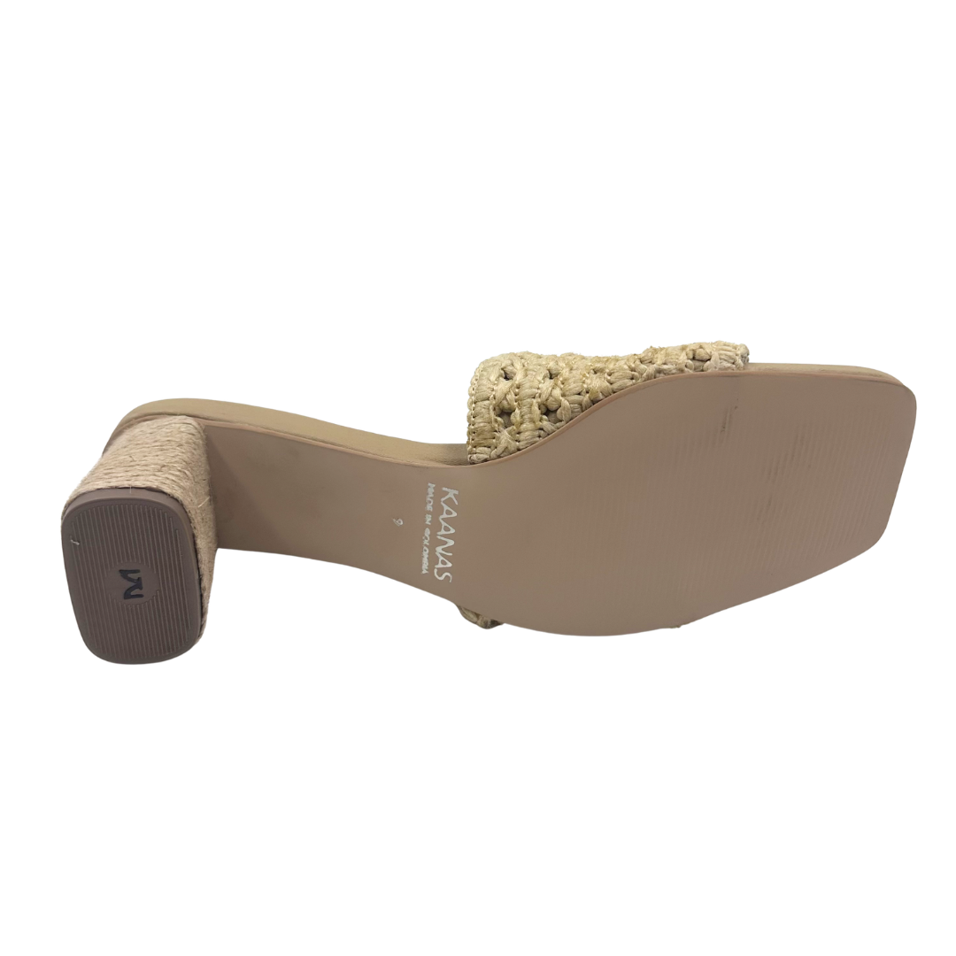 Kaanas 9 Tan Raffia Heels