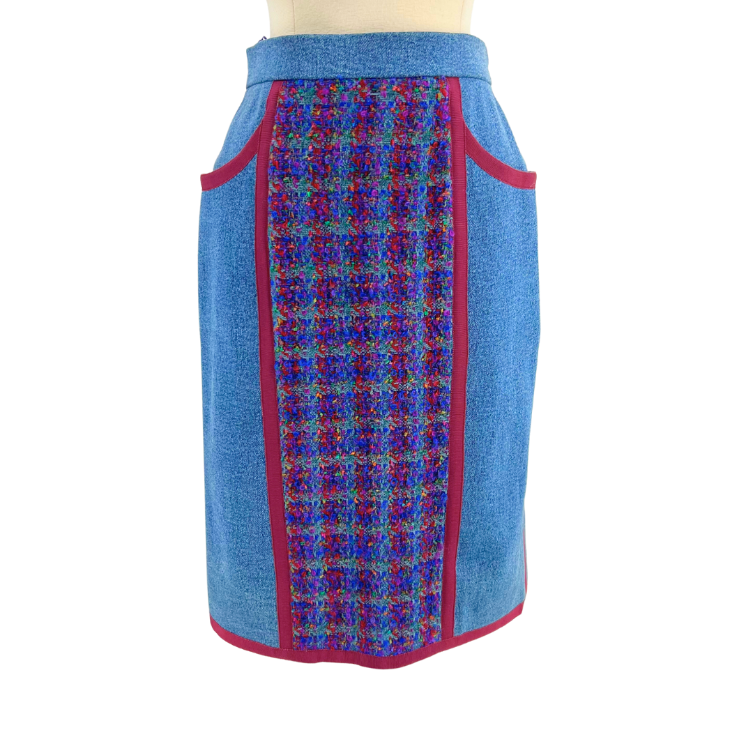 Chanel Blue/Burgundy Suit