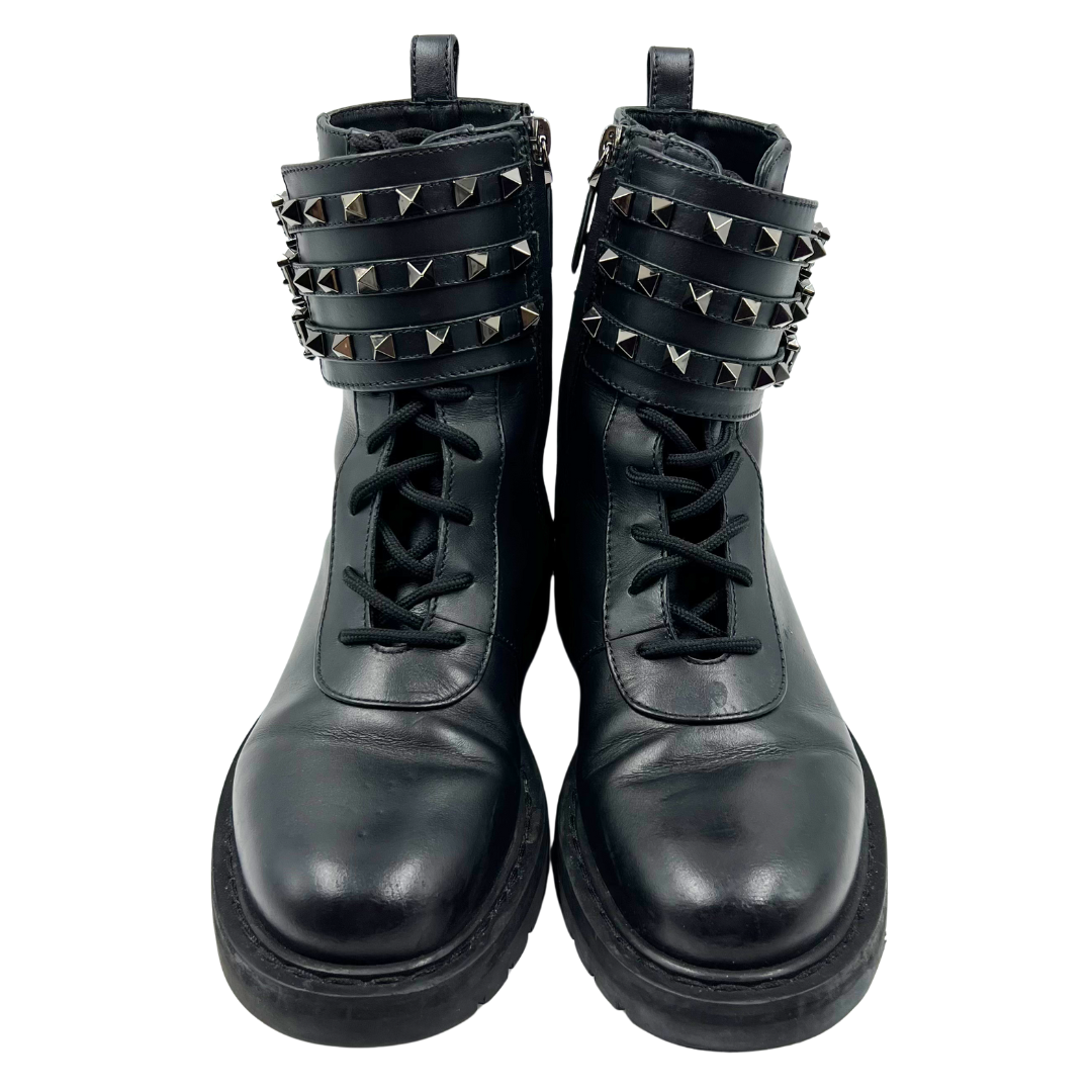 Valentino Garavani 7.5 37.5 Rockstud Moto Boot