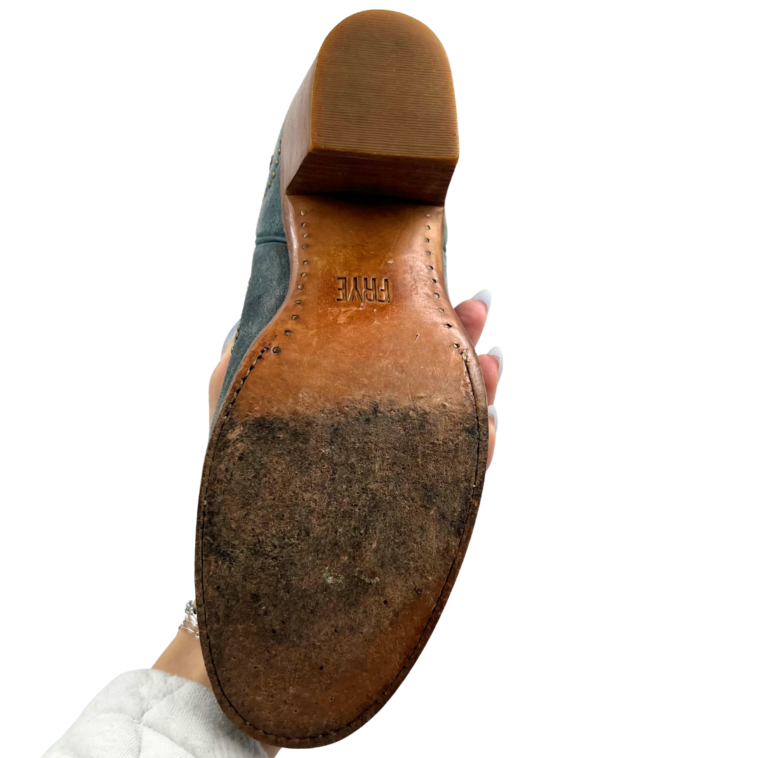 Frye 7 Blue Suede Booties
