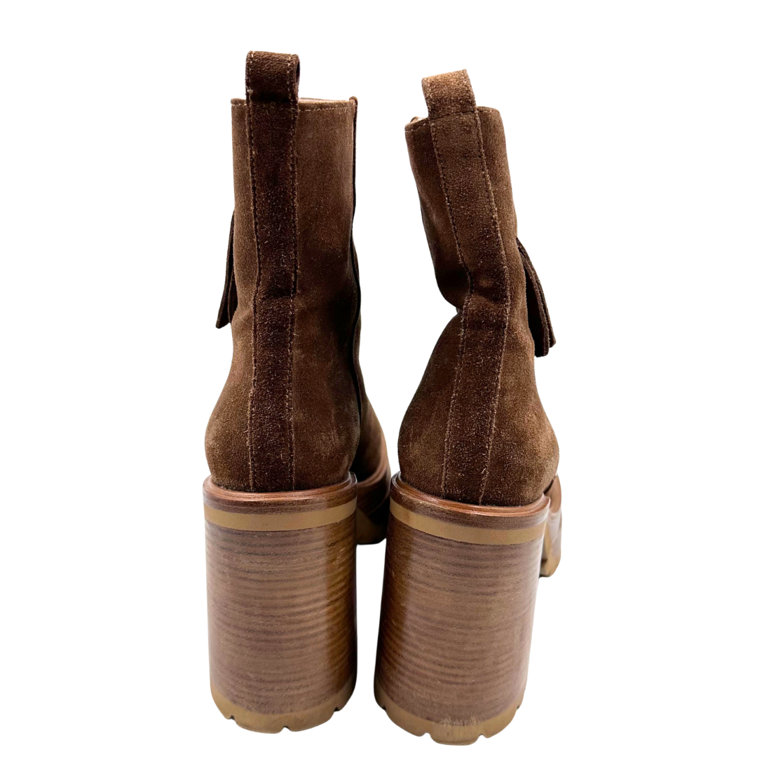 AGL 8 38 Brown Leather/Suede Boots