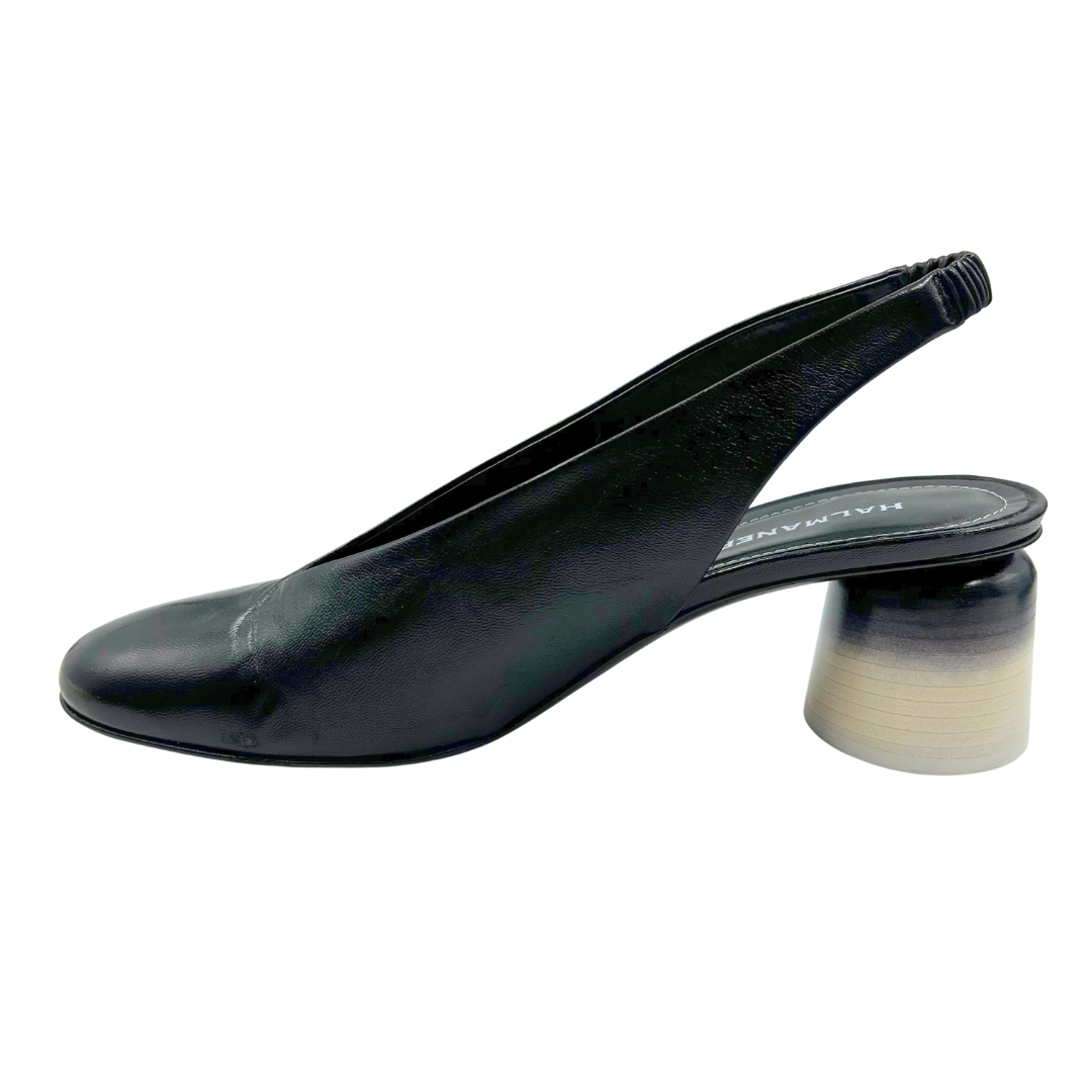 Halmanera 10 40 Black/White Leather Heels
