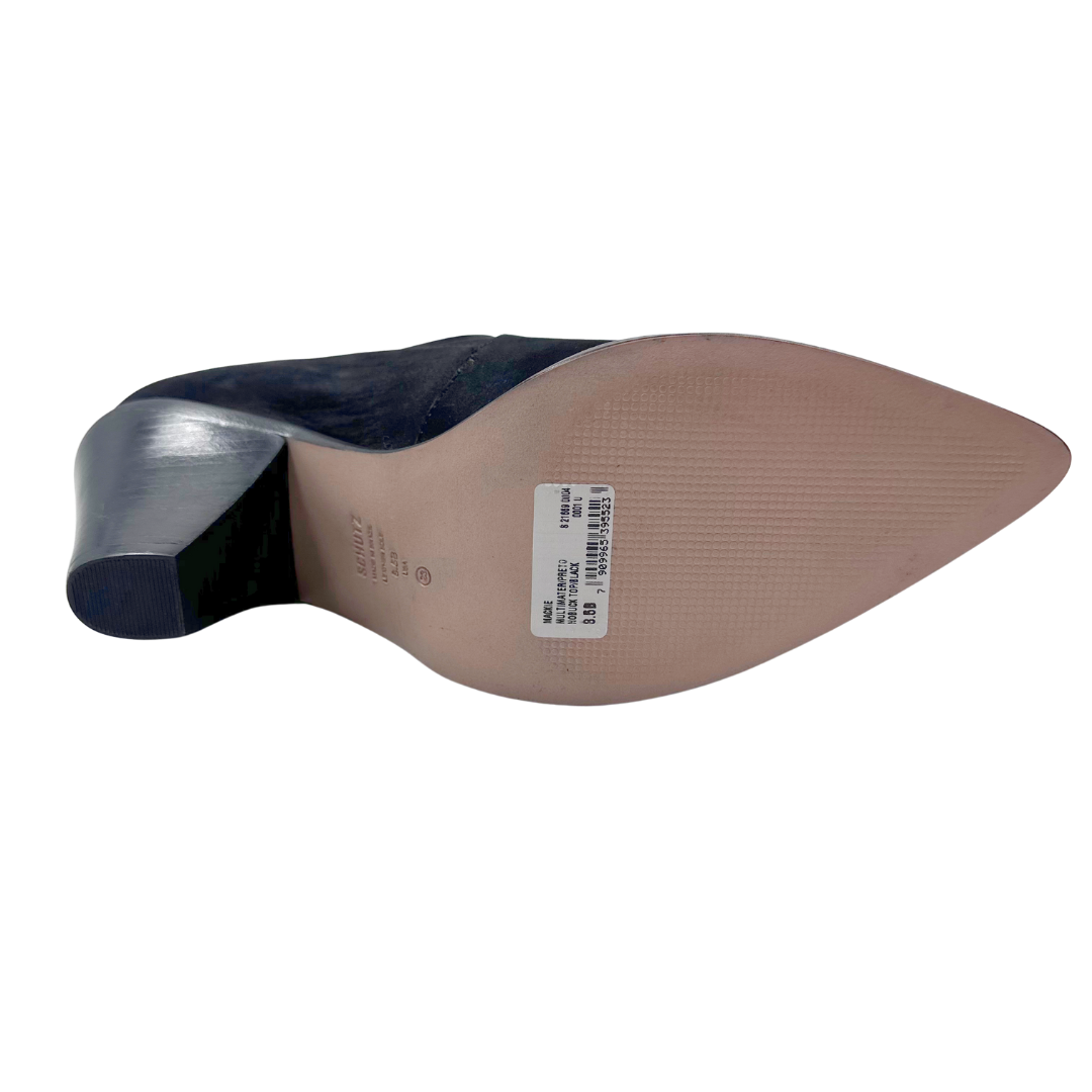 Schutz 8.5 Black Faux Leather Booties