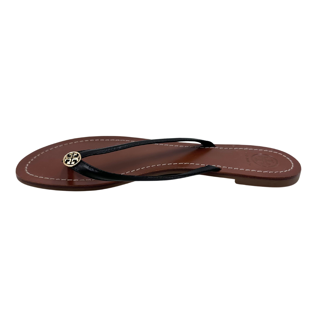 Tory Burch 9.5 Black Leather Thong