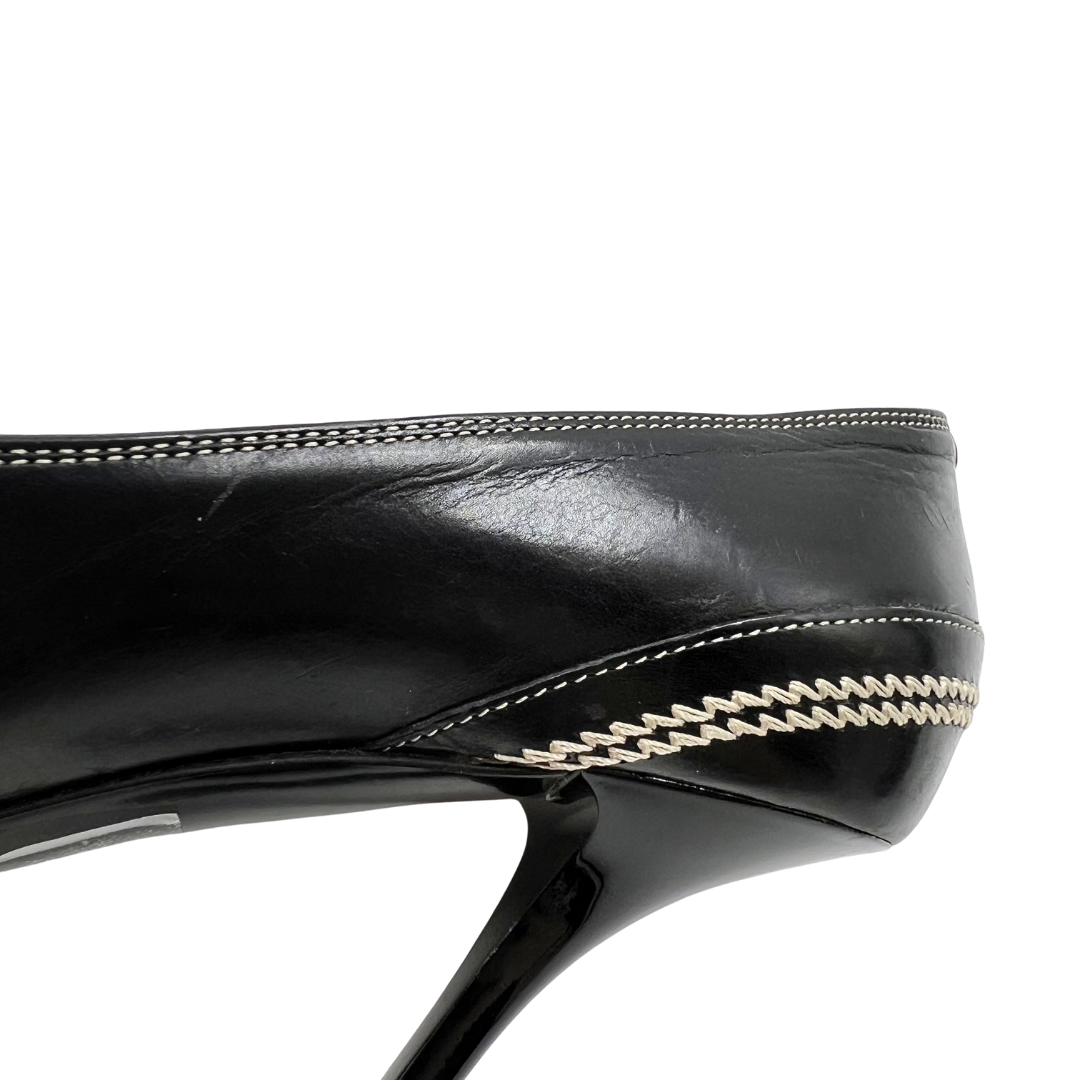 Christian Dior 5 36 Black/Cream Leather Pumps