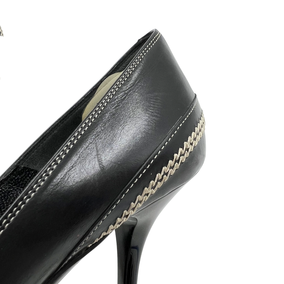 Christian Dior 5 36 Black/Cream Leather Pumps