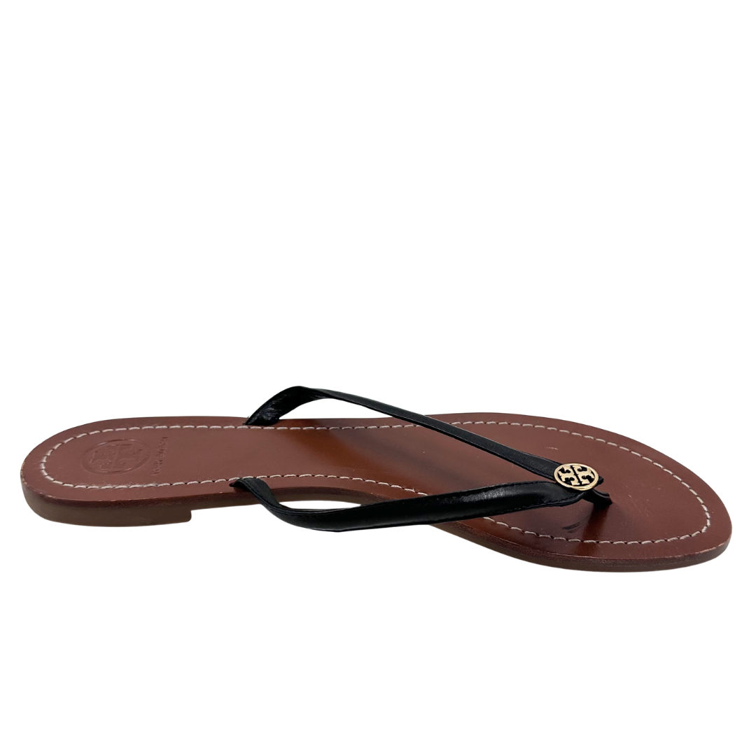 Tory Burch 9.5 Black Leather Thong