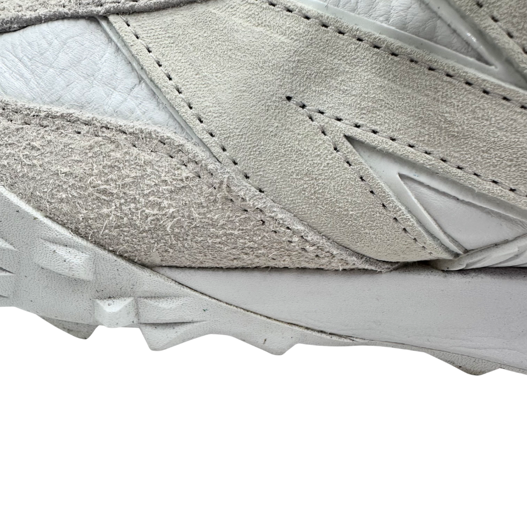 New Balance x Staud 7.5 Tan/Ivory Canvas & Leather Sneakers