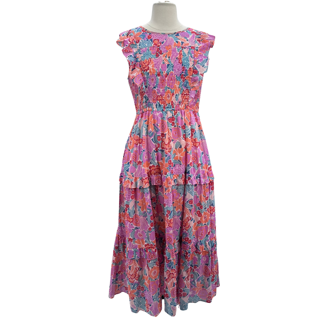 banjanan dress Banjanan Size L pink/multi Dress – Chic Consignment LLC