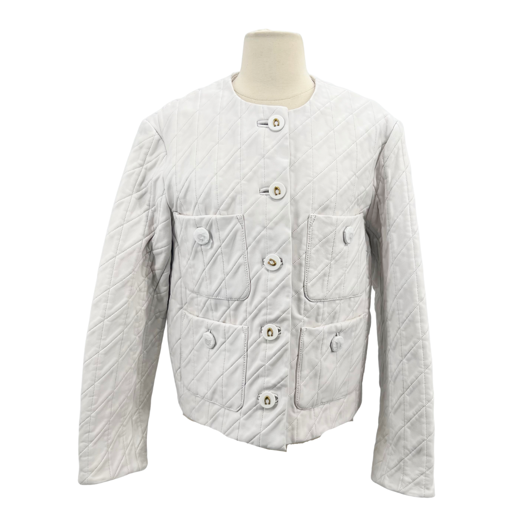 Coach White Leather Jacket