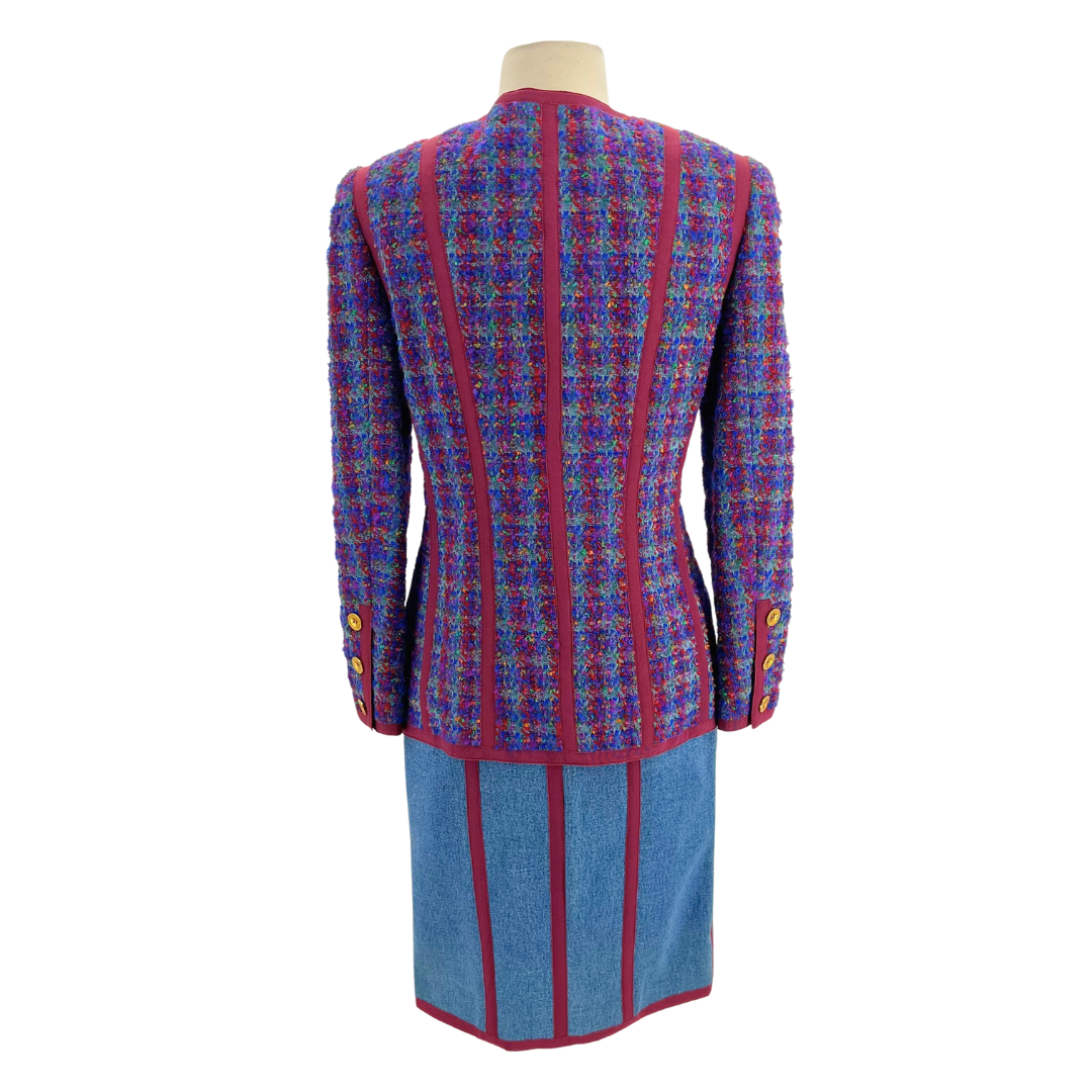 Chanel Blue/Burgundy Suit