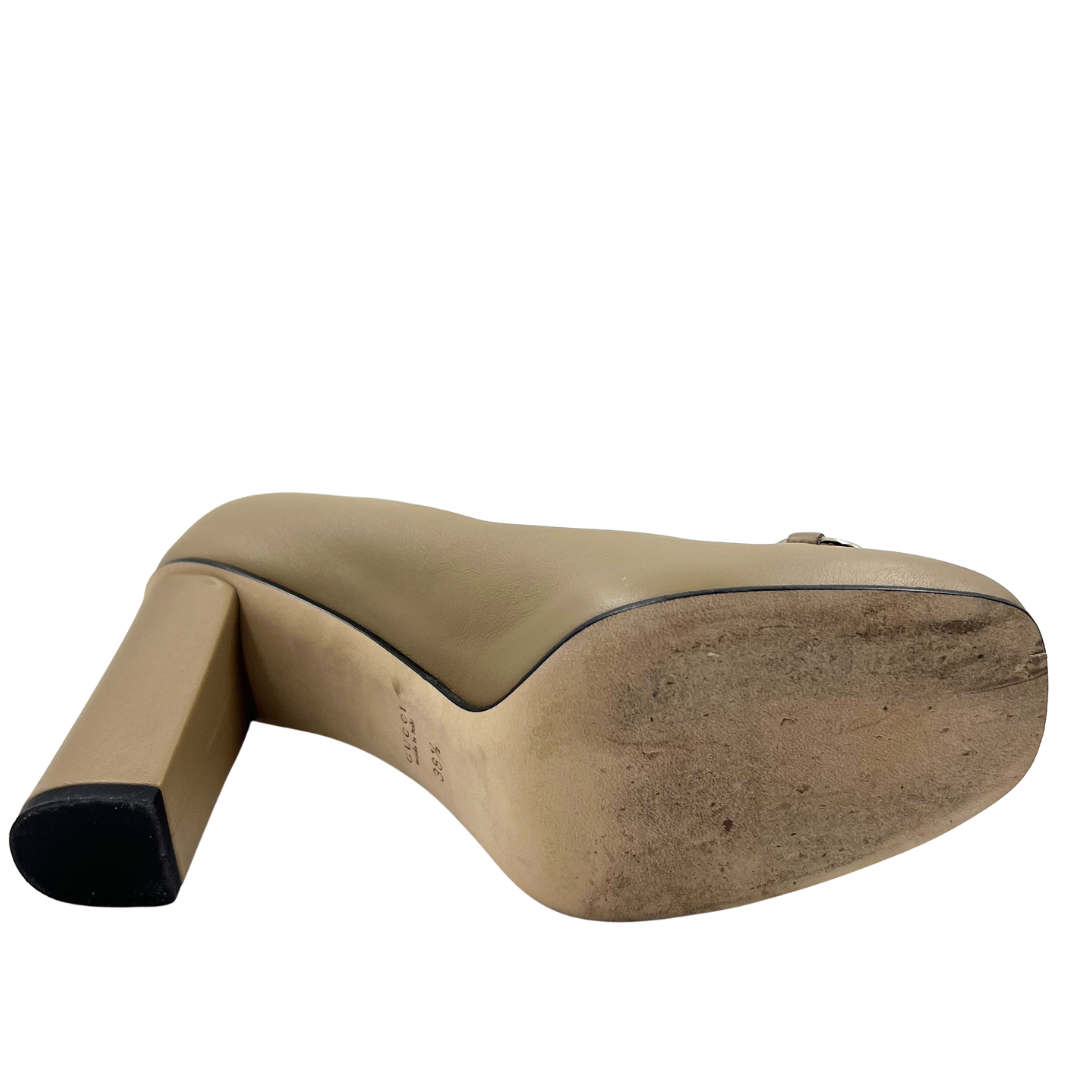 Gucci 8 38.5 Tan Leather Pumps