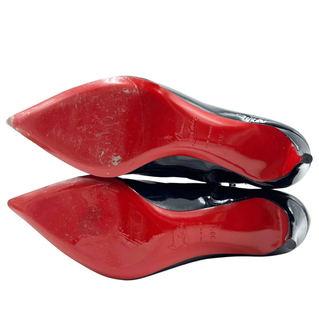 Christian Louboutin 39.5 Black Patent Leather Booties