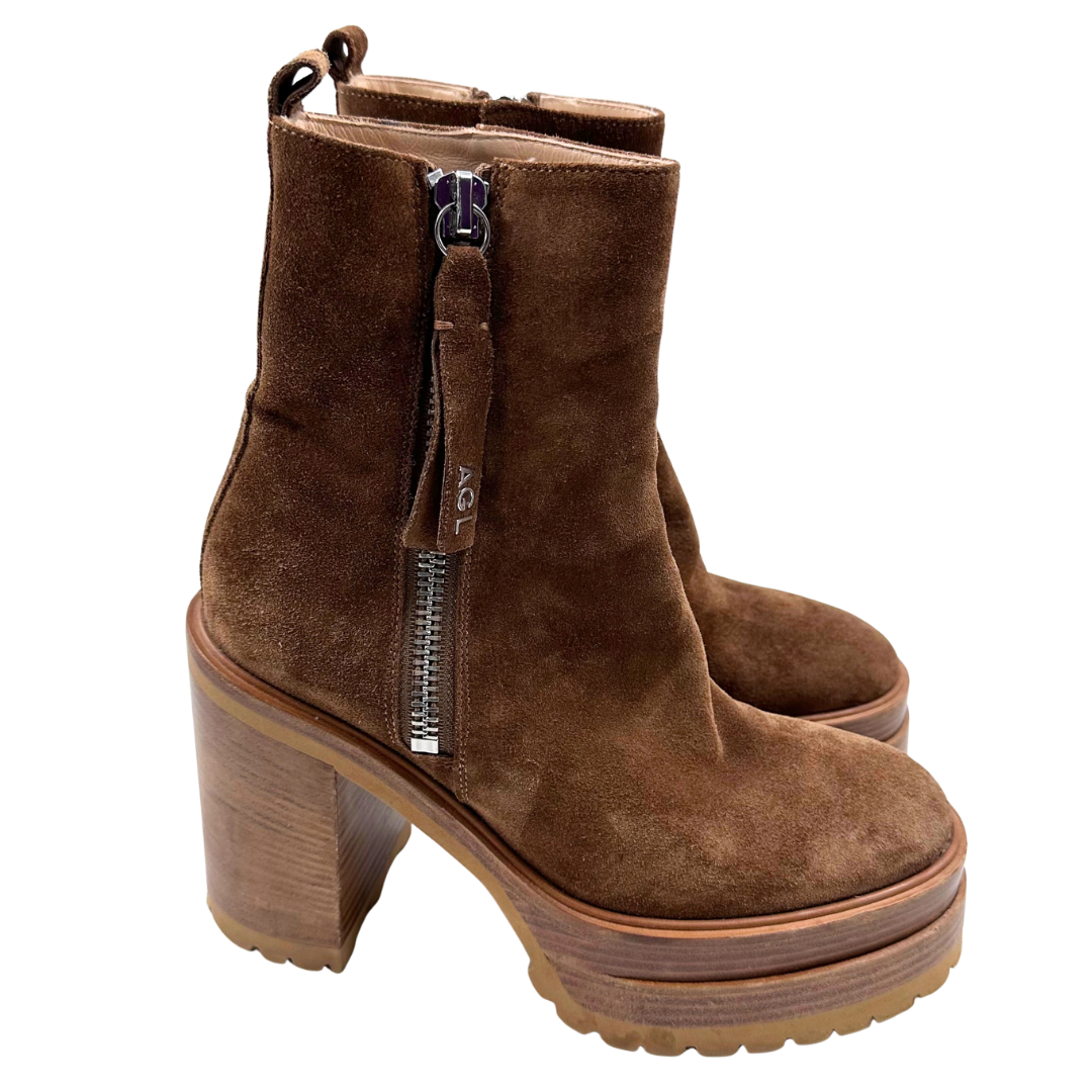 AGL 8 38 Brown Leather/Suede Boots