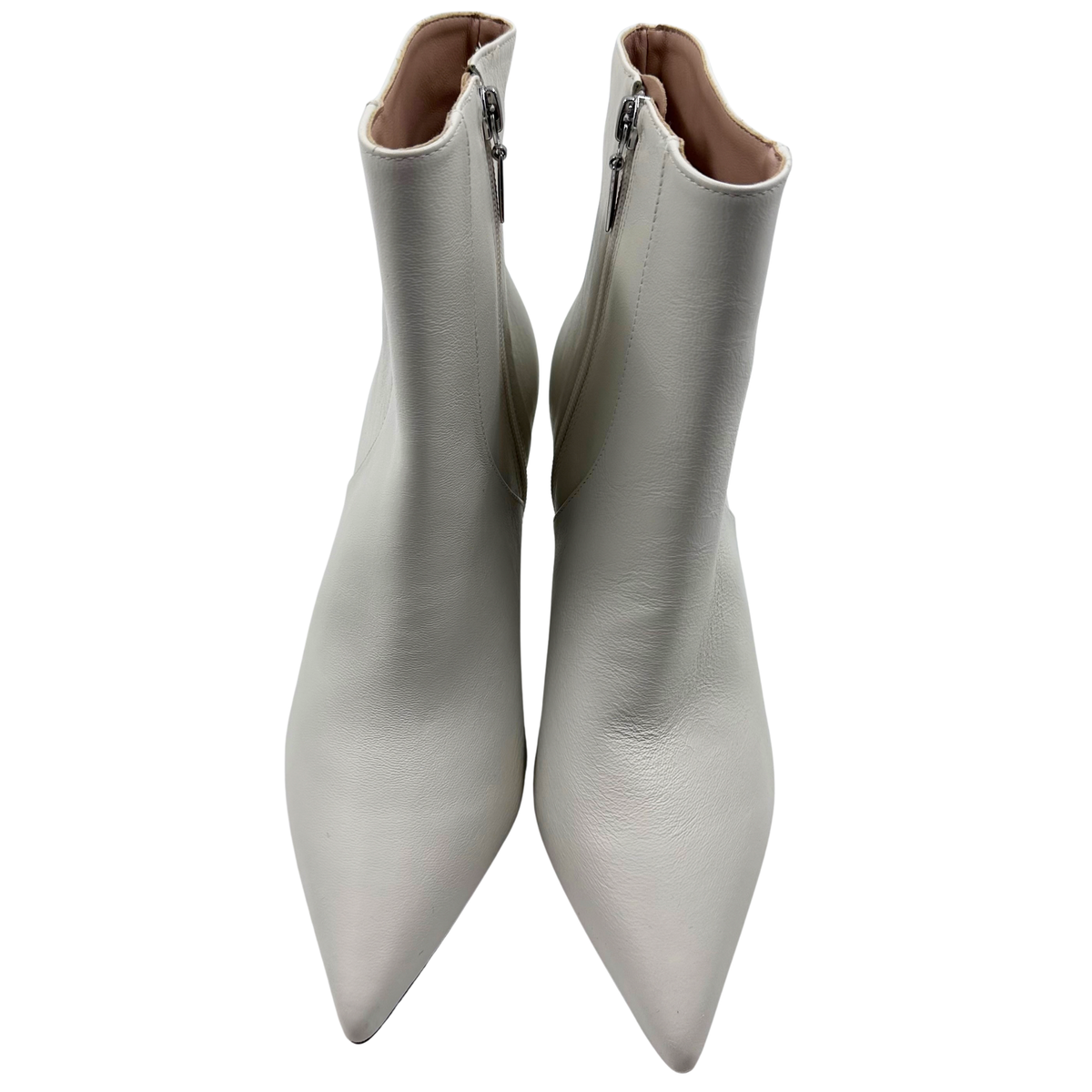 Schutz 8 Off White Leather Booties