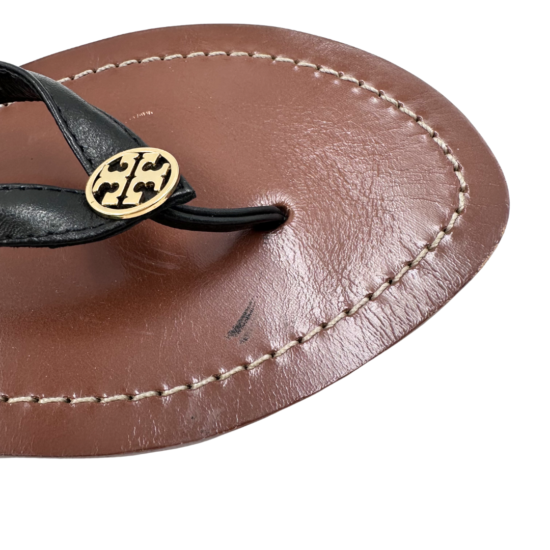 Tory Burch 9.5 Black Leather Thong