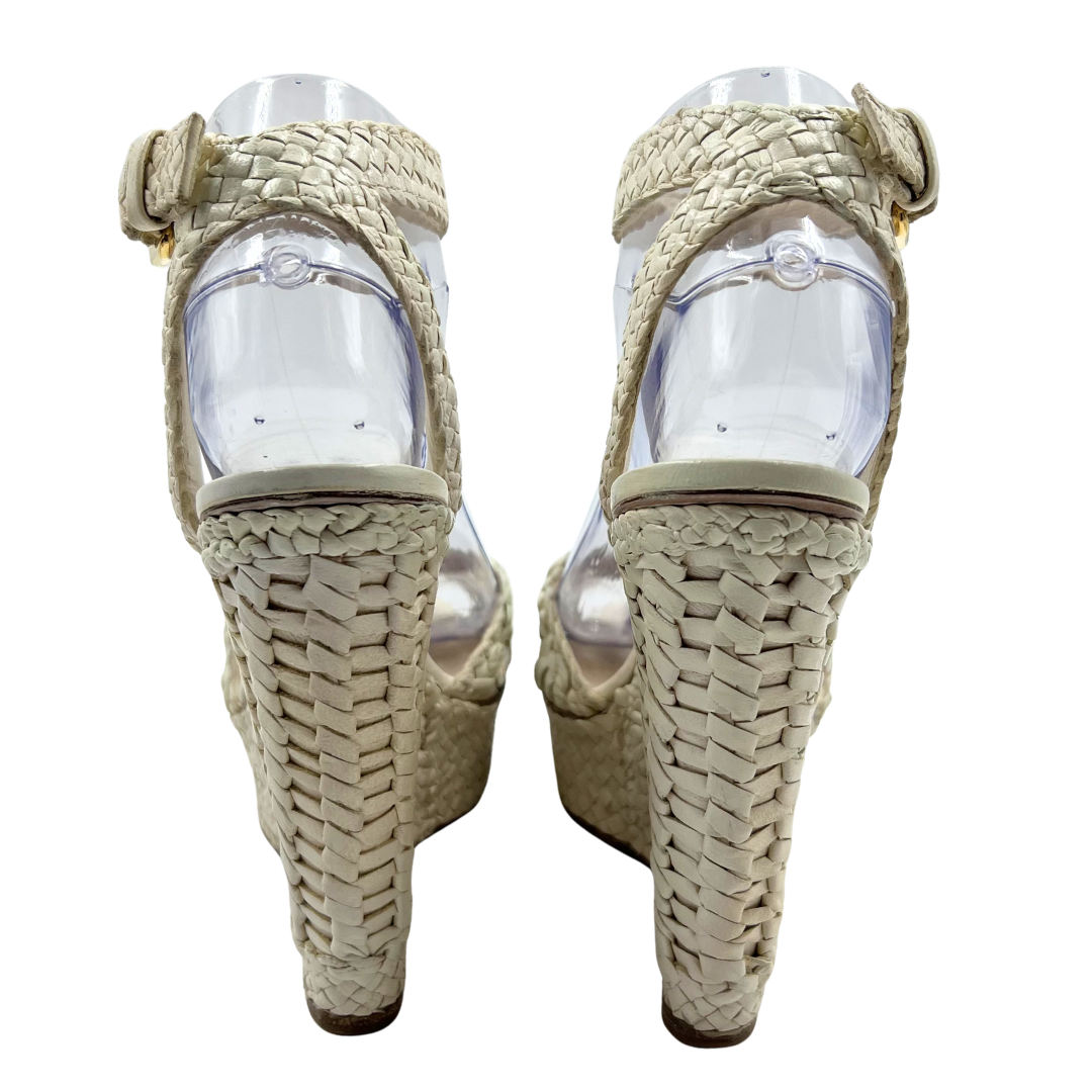 Prada 37.5 White Sandals