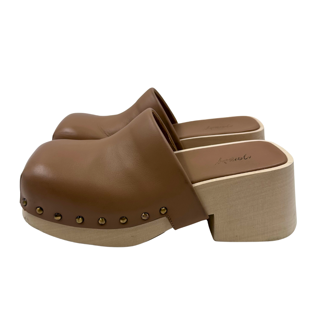 Marsell 7.5 37.5 Tan Leather Clogs