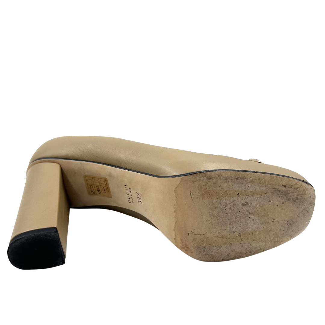 Gucci 8 38.5 Tan Leather Pumps