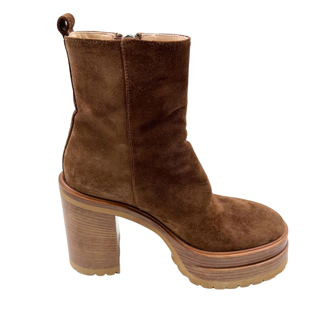 AGL 8 38 Brown Leather/Suede Boots