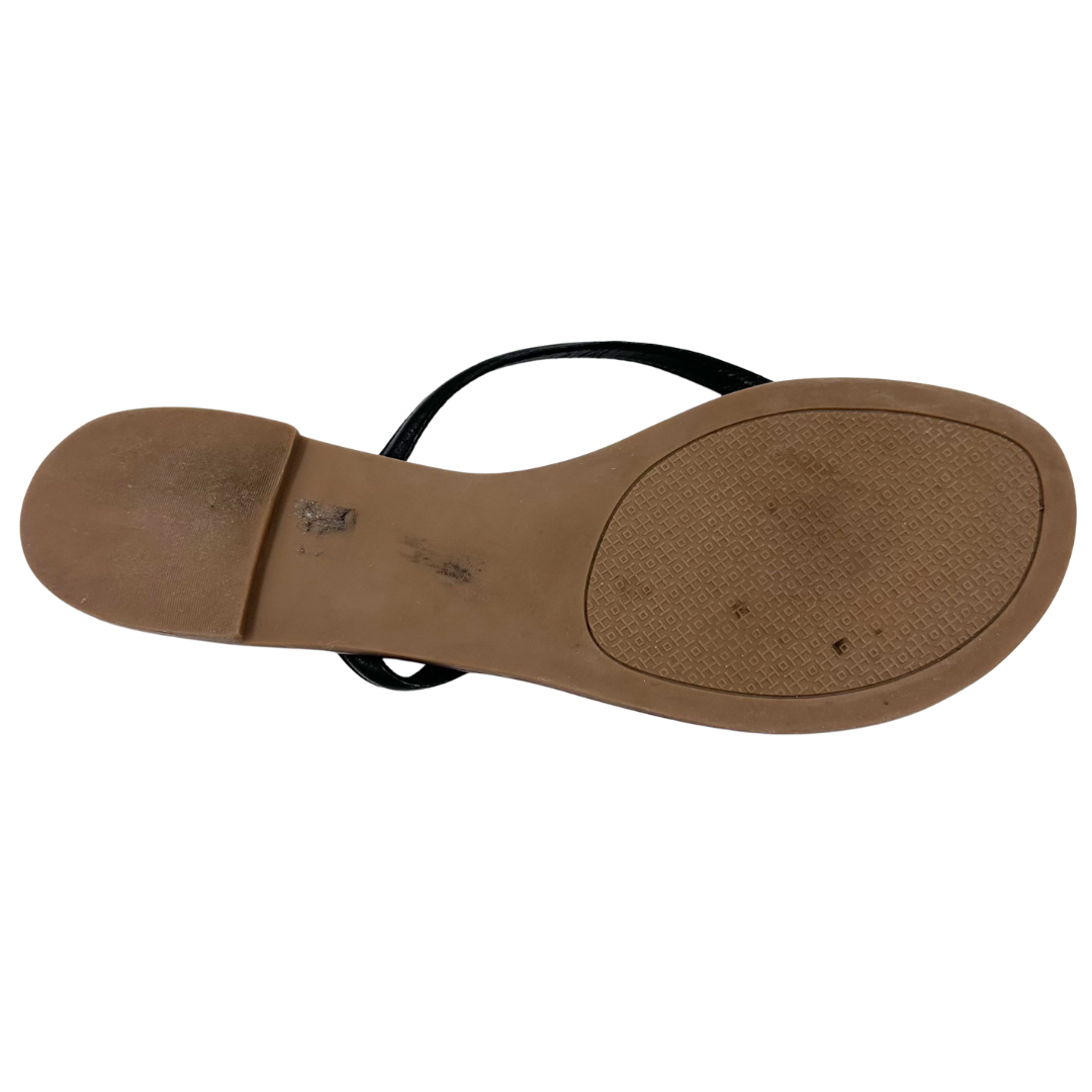 Tory Burch 9.5 Black Leather Thong