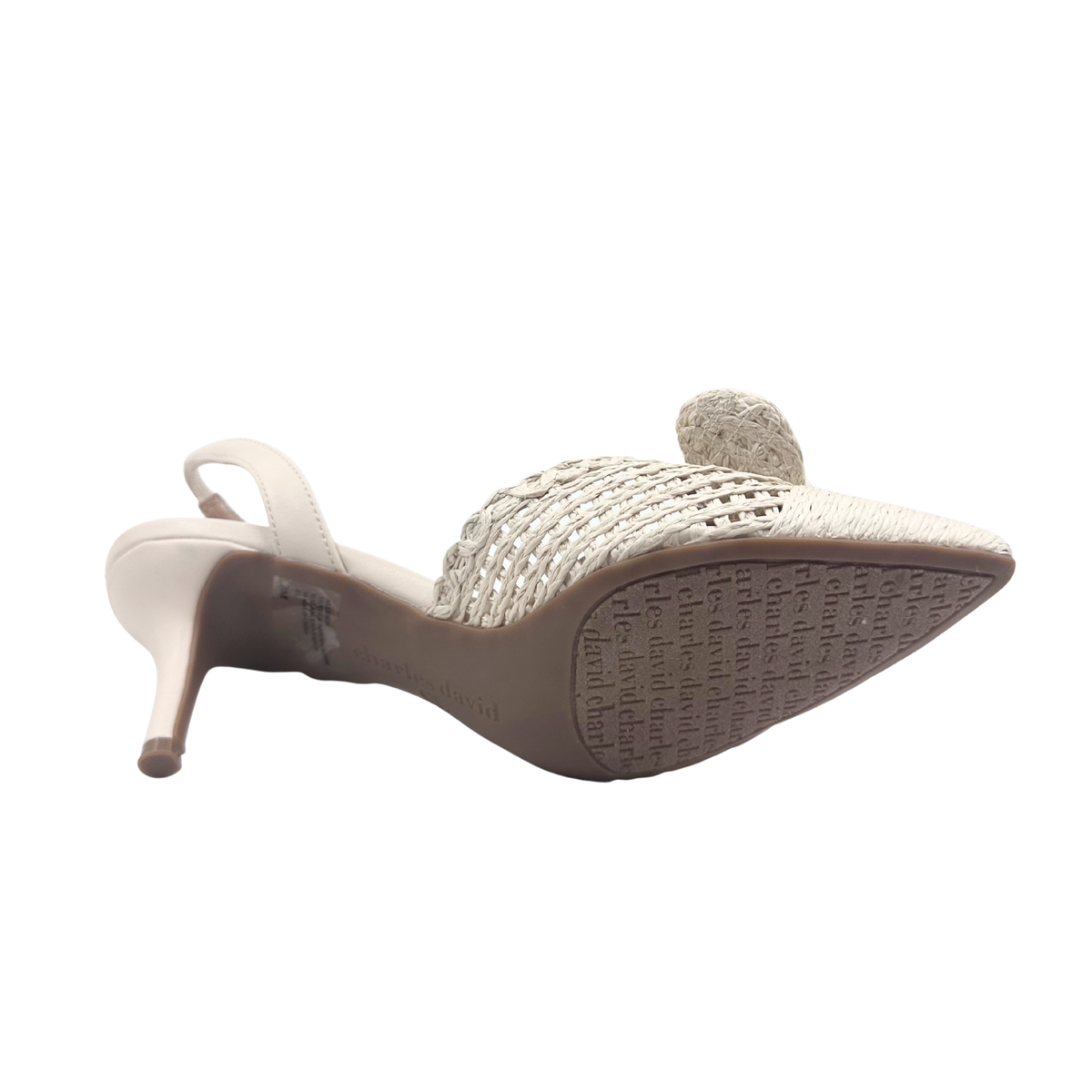 Charles David 7 Off White Raffia Heels