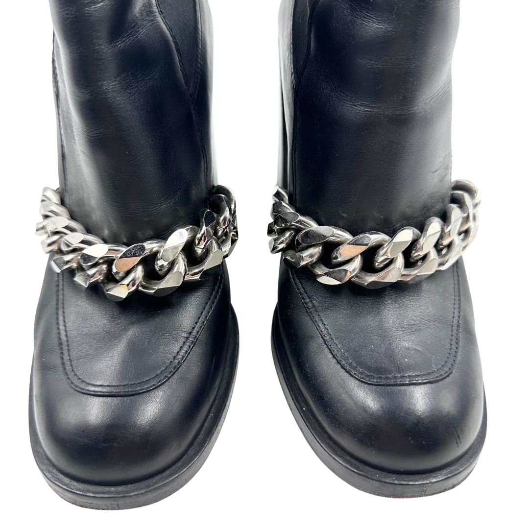 Givenchy 8.5 39.5 Black Leather Booties