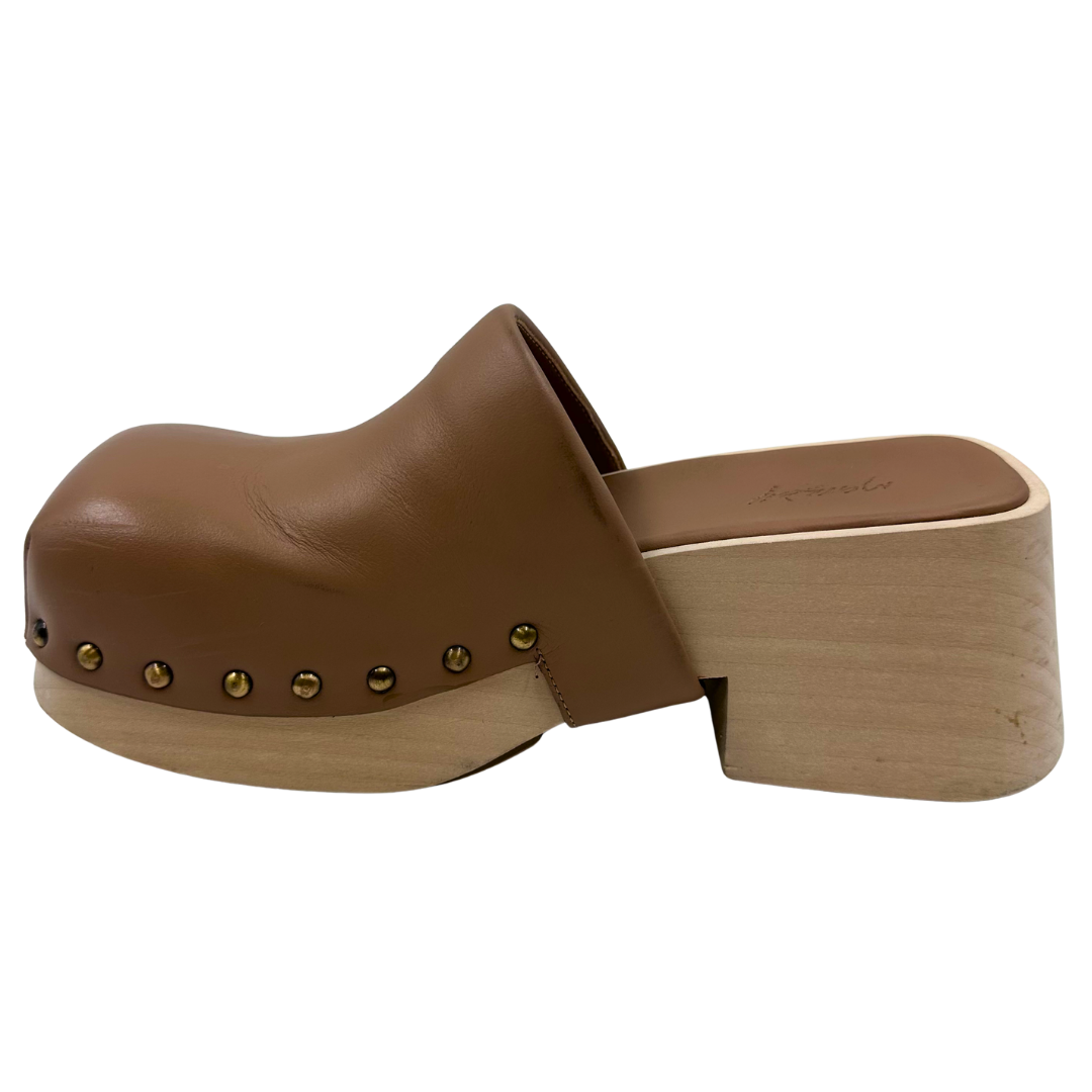 Marsell 7.5 37.5 Tan Leather Clogs