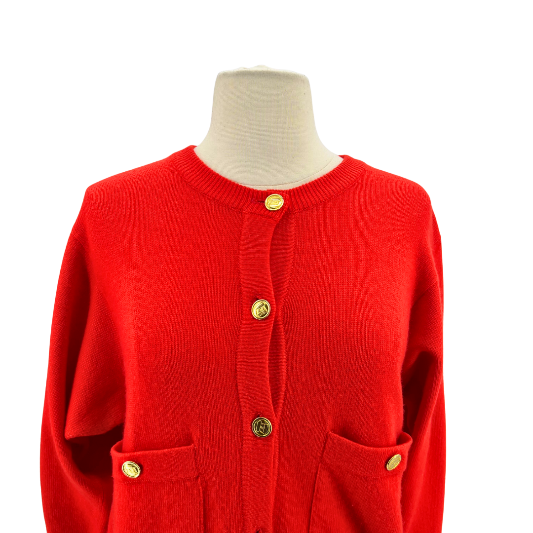 Chanel Red Cardigan