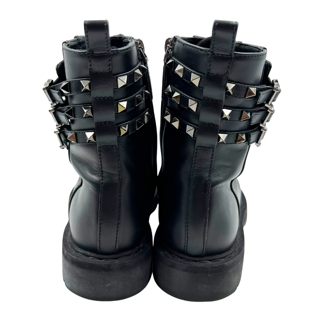 Valentino Garavani 7.5 37.5 Rockstud Moto Boot