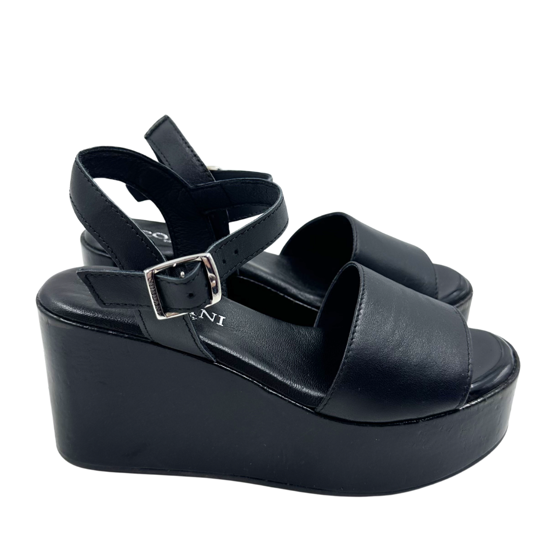 Cordani 6 Black Leather Sandals