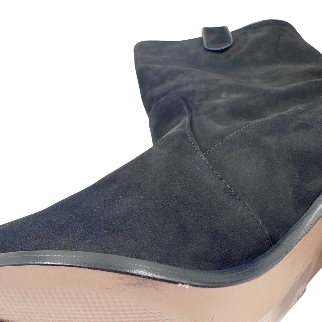 Schutz 8.5 Black Faux Leather Booties